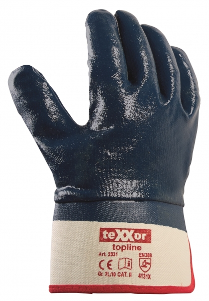 BIG-TEXXOR-Nitril-Arbeits-Handschuhe, beige/blau