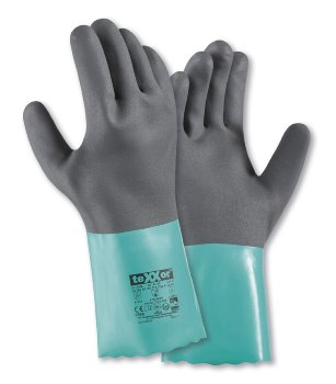 BIG-TEXXOR-CHEMTOUCH Chemikalienschutz-Handschuh, nitril, blaugrn/grau