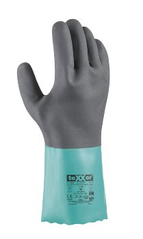 BIG-TEXXOR-CHEMTOUCH Chemikalienschutz-Handschuh, nitril, blaugr�n/grau