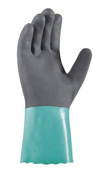 BIG-TEXXOR-CHEMTOUCH Chemikalienschutz-Handschuh, nitril, blaugr�n/grau