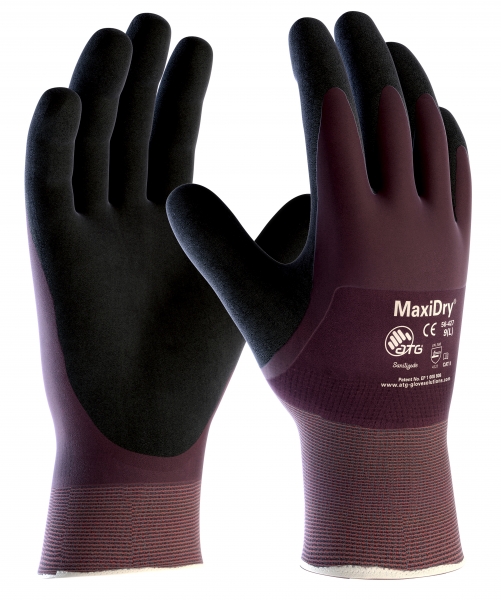 BIG-ATG-Nitril-Arbeits-Handschuhe, MaxiDry, lila/schwarz