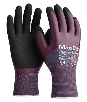 BIG-MaxiDry Elite Nylon-Strickhandschuhe, Farbe: violett/schwarz