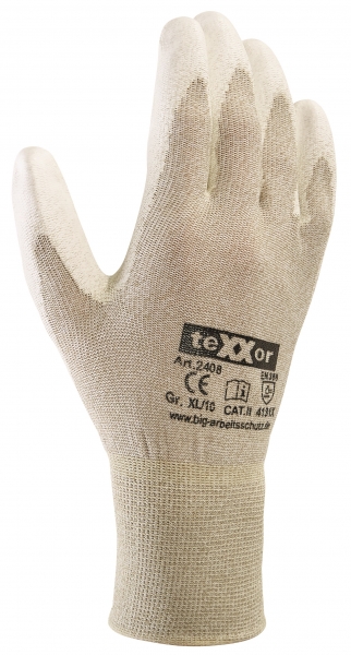 BIG-TEXXOR-ESD Nylon-/Kupfer-Strick-Arbeits-Handschuhe, weiß