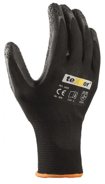 BIG-TEXXOR-Polyester-Strick-Arbeits-Handschuhe, schwarz/schwarz