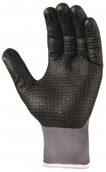 BIG-TEXXOR-Nylon-Strick-Arbeits-Montage-Handschuhe, black touch, grau/schwarz