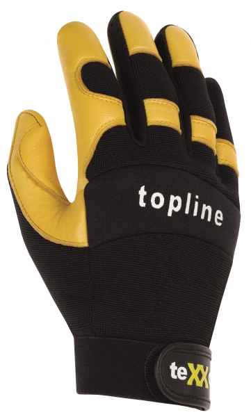 BIG-TEXXOR-Hirsch-Leder-Arbeits-Handschuhe, Tacoma, gelb/schwarz