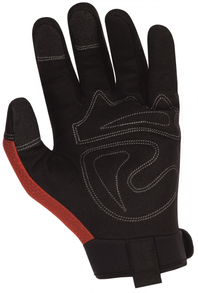 BIG-TEXXOR-Kunst-Leder-Arbeits-Handschuhe, Buckley, rot/schwarz