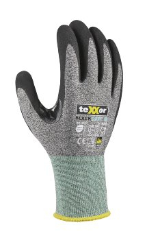 BIG-TEXXOR Schnittschutz-Strickhandschuhe CUT B, grau-meliert/gr�n/schwarz