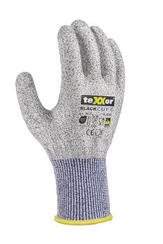 BIG-TEXXOR Schnittschutz-Strickhandschuhe CUT C, grau-meliert/blau
