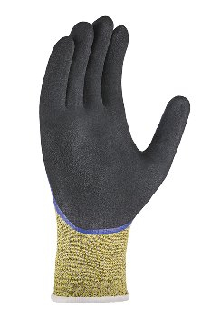 teXXor� Schnittschutz-Strickhs. BLACK CUT� D 3/4 besch., grau-meliert/blau/gelb/schwarz