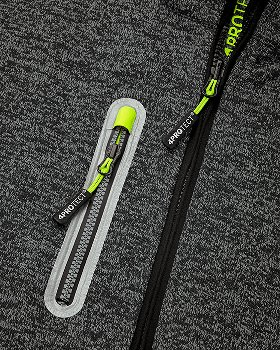 BIG-4-Protect-Wetterschutz Fleecejacke, MAINE, 400 g/m, schwarz/wei melange