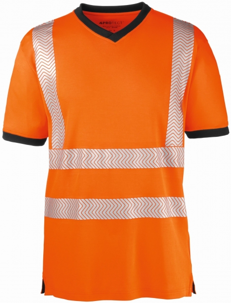 BIG-4-Protect-Warnschutz-T-Shirt, Miami, leuchtorange/grau