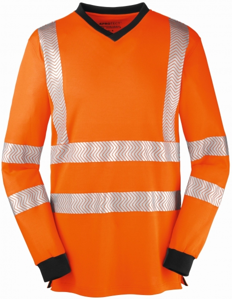 BIG-4-Protect-Warnschutz-Langarm-Shirt, Jacksonville, leuchtorange/grau