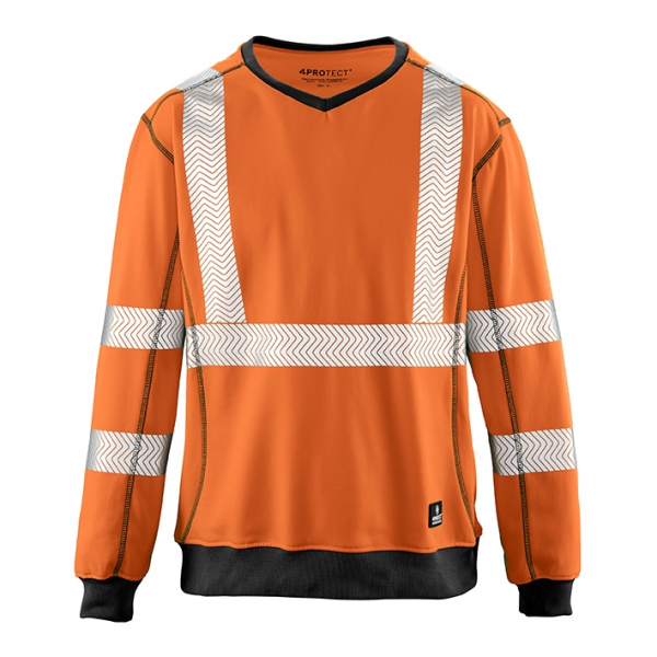 BIG- 4Protect Warn- Wetterschutz- Sweatshirt COLUMBUS, Farbe: leuchtorange