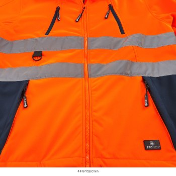 BIG-4-Protect-Warn-Wetterschutz-Softshell-Jacke, Pittsburgh, leuchtorange/navy