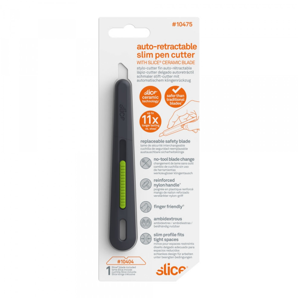 BIG- SLICE-Schmaler Stift- Cutter automatischer Klingenrückzug, Farbe: schwarz