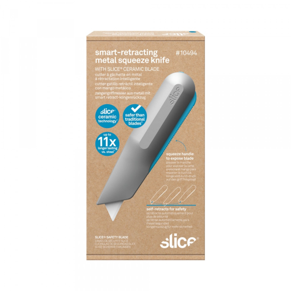 BIG- SLICE-Zangengriffmesser mit Smart Retract- Klingenrckzug, Farbe: silber