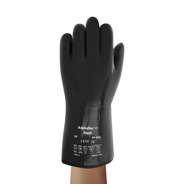 ANSELL-NEOPRENE-ARBEITSHANDSCHUHE, ALPHA-TEC, 30,5 cm, 09-022, schwarz