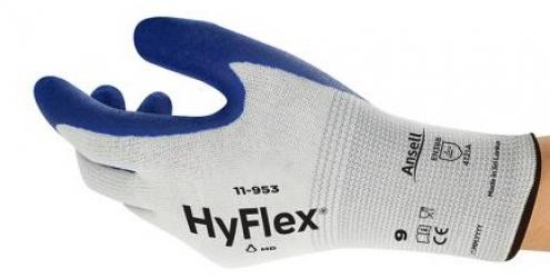 ANSELL-Arbeits-Montage-Handschuhe, HYFLEX, 11-953, Länge: 220-260 mm, blau auf weiß