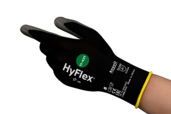 ANSELL-ARBEITSHANDSCHUHE, HYFLEX, 11-421, grau/schwarz