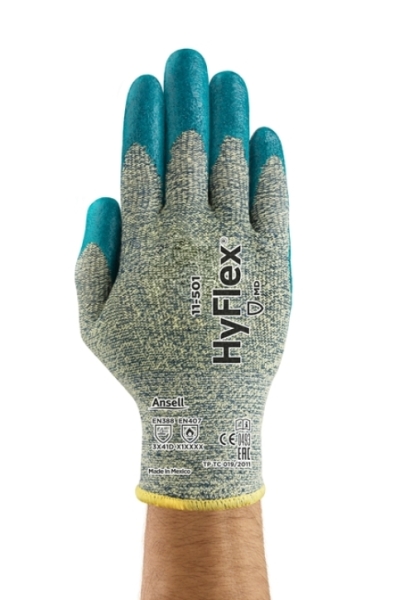 ANSELL-ARBEITSHANDSCHUHE, HYFLEX, 11-501, blau/grau