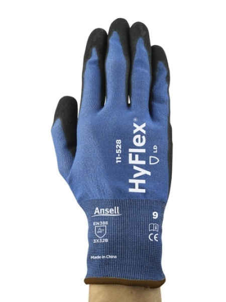 ANSELL-ARBEITSHANDSCHUHE, HYFLEX, 11-528, blau/schwarz
