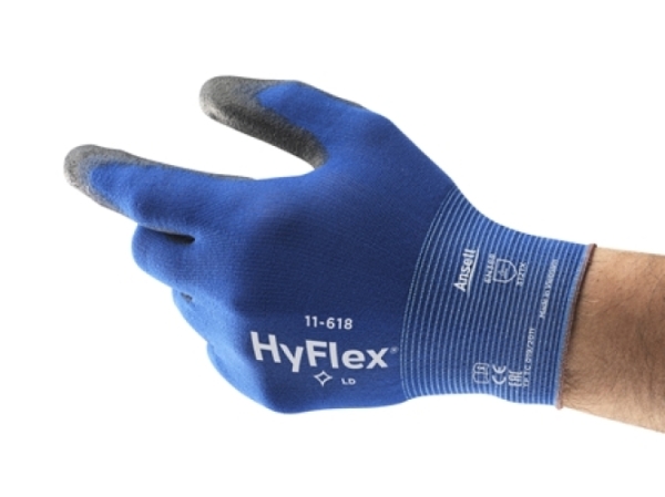 ANSELL-ARBEITSHANDSCHUHE, HYFLEX, 11-618, hellblau/schwarz