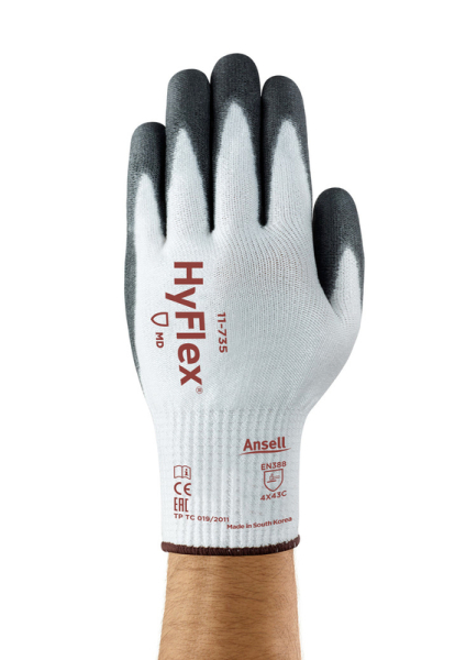 ANSELL-ARBEITSHANDSCHUHE, HYFLEX, 11-735, wei�/grau