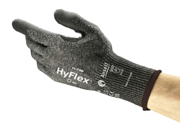 ANSELL-ARBEITSHANDSCHUHE, HYFLEX, 11-738, grau/schwarz