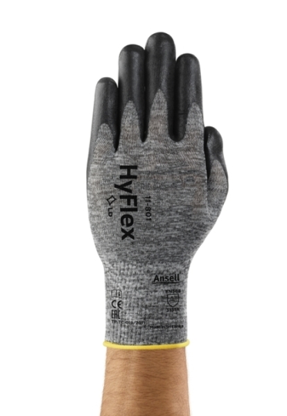 ANSELL-ARBEITSHANDSCHUHE, HYFLEX, 11-801, grau/schwarz