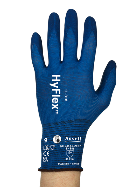 ANSELL-ARBEITSHANDSCHUHE, HYFLEX, 11-818, blau