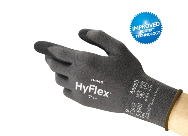 ANSELL-ARBEITSHANDSCHUHE, HYFLEX, 11-840, schwarz/grau