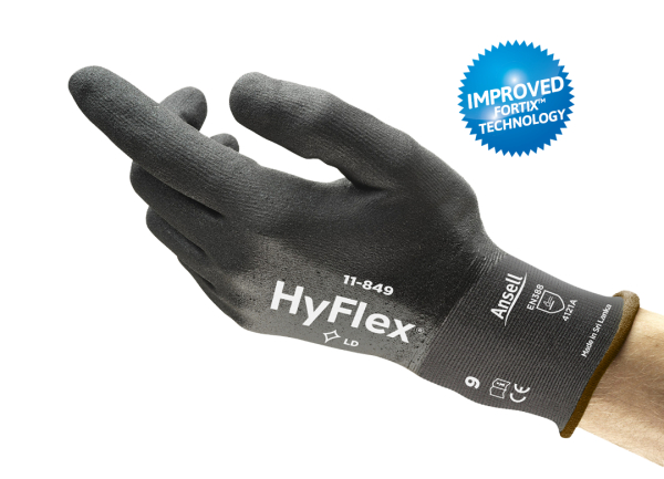 ANSELL-ARBEITSHANDSCHUHE, HYFLEX, 11-849, schwarz