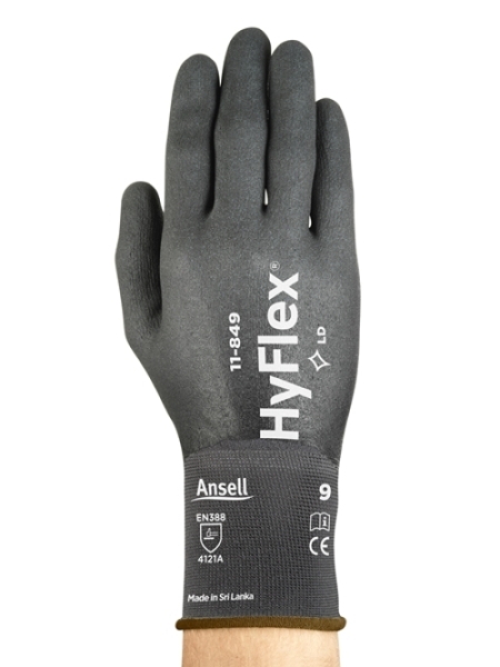 ANSELL-ARBEITSHANDSCHUHE, HYFLEX, 11-849, schwarz