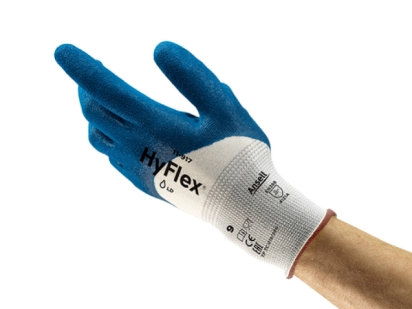 ANSELL-ARBEITSHANDSCHUHE, HYFLEX, 11-917, blau/weiss