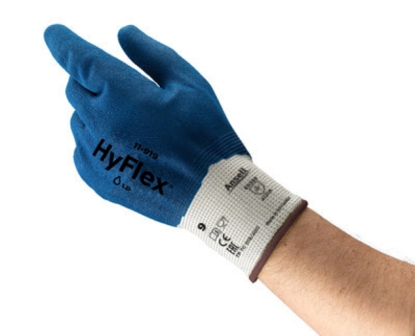 ANSELL-ARBEITSHANDSCHUHE, HYFLEX, 11-919, blau/weiss