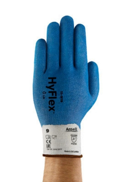 ANSELL-ARBEITSHANDSCHUHE, HYFLEX, 11-919, blau/weiss
