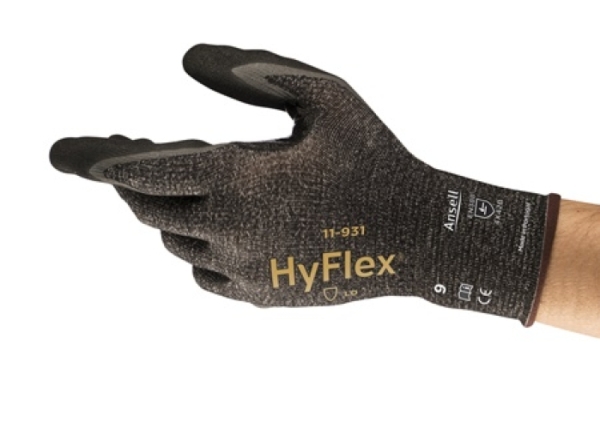 ANSELL-ARBEITSHANDSCHUHE, HYFLEX, 11-931, grau/schwarz