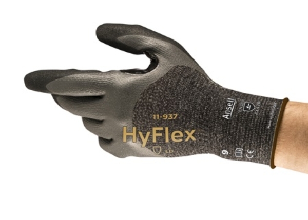 ANSELL-ARBEITSHANDSCHUHE, HYFLEX, 11-937, grau/schwarz