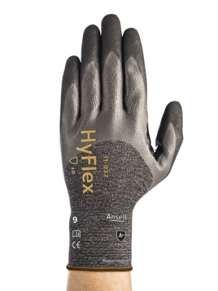ANSELL-ARBEITSHANDSCHUHE, HYFLEX, 11-937, grau/schwarz