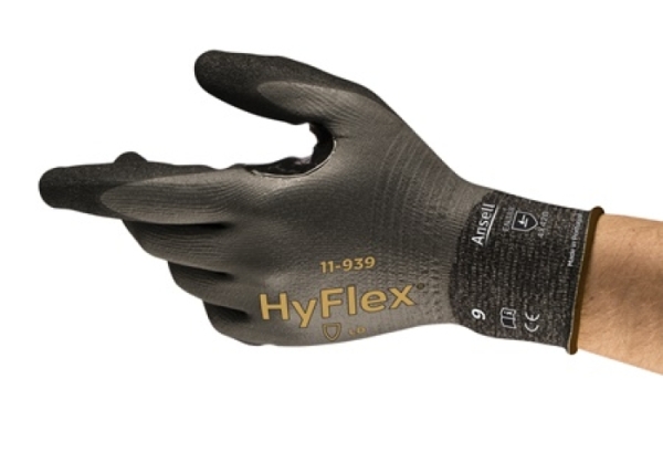 ANSELL-ARBEITSHANDSCHUHE, HYFLEX, 11-939, grau/schwarz