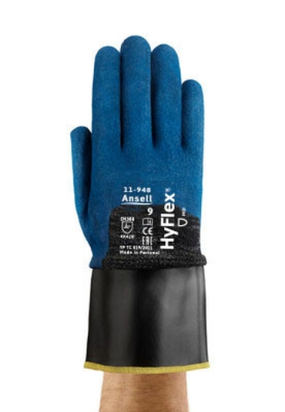 ANSELL-ARBEITSHANDSCHUHE, HYFLEX, 11-948, blau/schwarz