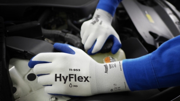 ANSELL-ARBEITSHANDSCHUHE, HYFLEX, 11-953, L�nge: 220-260 mm, blau auf wei�
