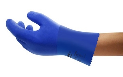 ANSELL-CHEMIKALIENSCHUTZHANDSCHUHE, mit PVC-Beschichtung, EGDE 14-662, blau