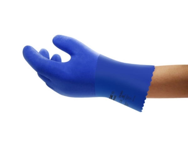 ANSELL-CHEMIKALIENSCHUTZHANDSCHUHE, mit PVC-Beschichtung, EGDE 14-662, blau