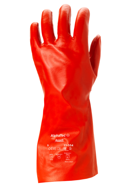 ANSELL-CHEMIEKALIENSCHUTZHANDSCHUHE, PVA, 15-554, rot