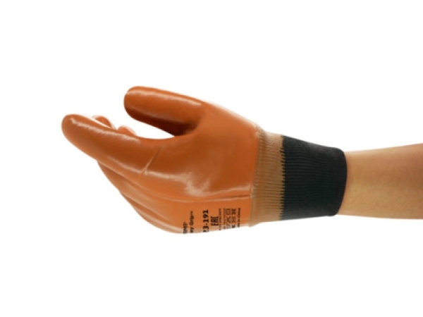 ANSELL-PVC-ARBEITSHANDSCHUHE, WINTER-MONKEY GRIP, 23-191, rotbraun