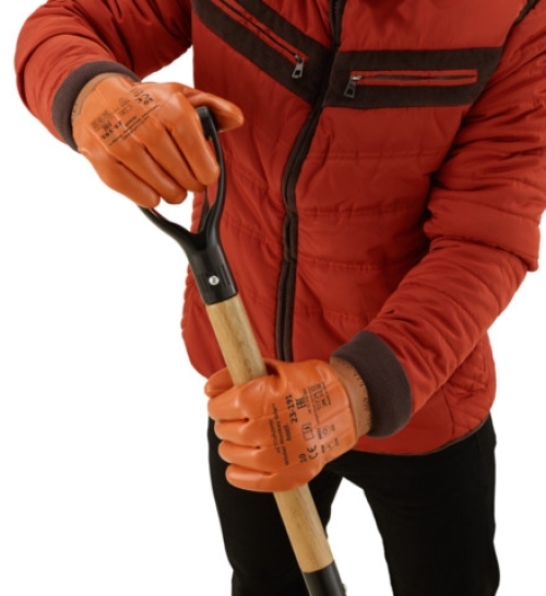 ANSELL-PVC-ARBEITSHANDSCHUHE, WINTER-MONKEY GRIP, 23-191, rotbraun