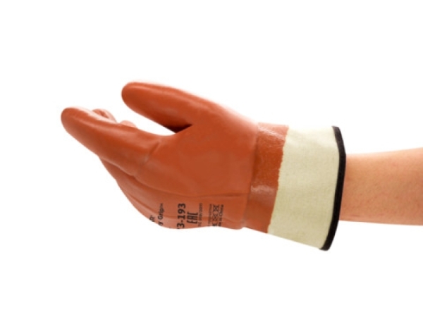 ANSELL-PVC-ARBEITSHANDSCHUHE, WINTER-MONKEY GRIP, 23-193, rotbraun