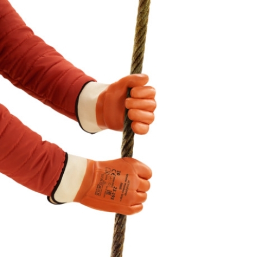 ANSELL-PVC-ARBEITSHANDSCHUHE, WINTER-MONKEY GRIP, 23-193, rotbraun